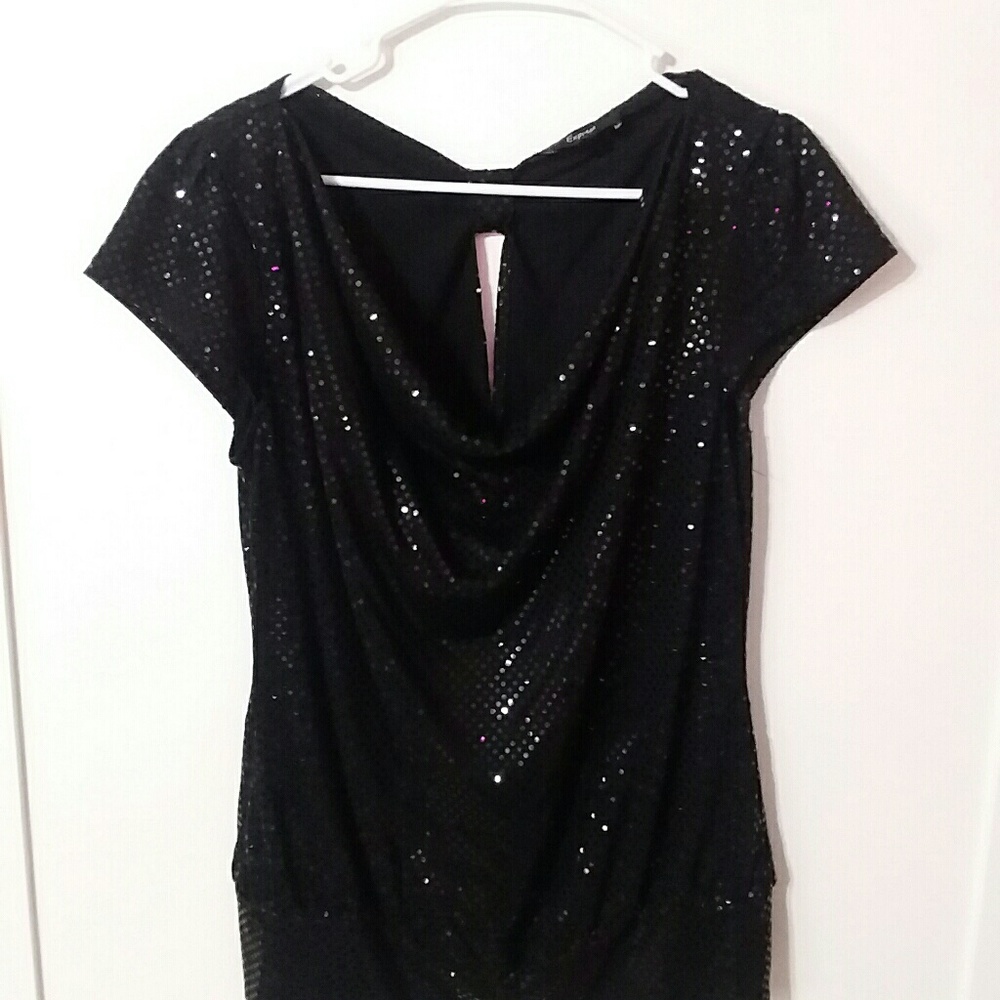 Sparkly express top women's large